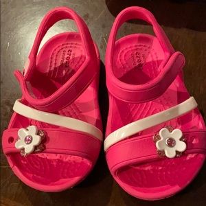 Baby girl Crocs sandals.